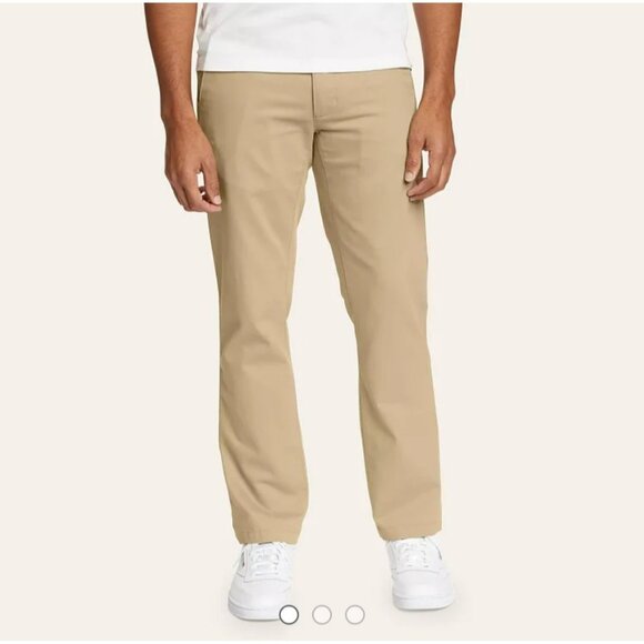 New Eddie Bauer Mens Men's Flex Wrinkle-Resistant Sport Chinos - Classic 34x32 S - Picture 1 of 10